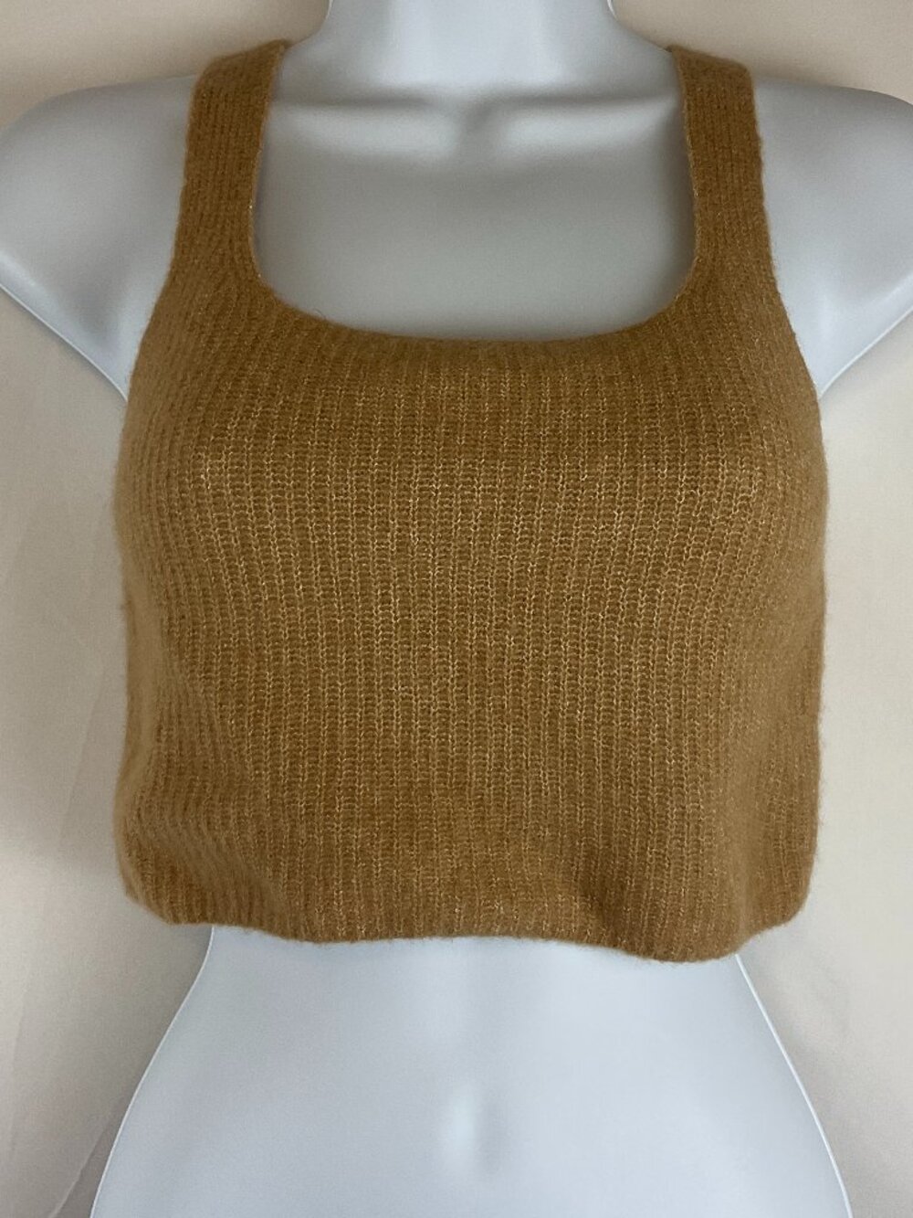 Everlane Wool Blend Crop Tank S Camel Knit Sweater New NWT